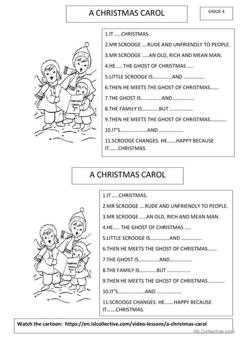 Christmas Carol Worksheets Free