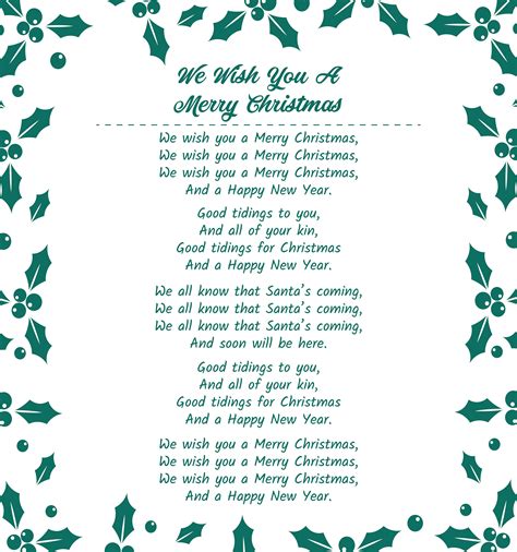 Christmas Carols Lyrics Printable