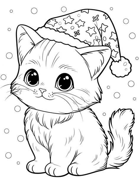 Christmas Cat Color Page
