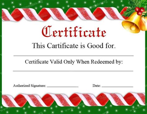 Christmas Certificate Template Free Download
