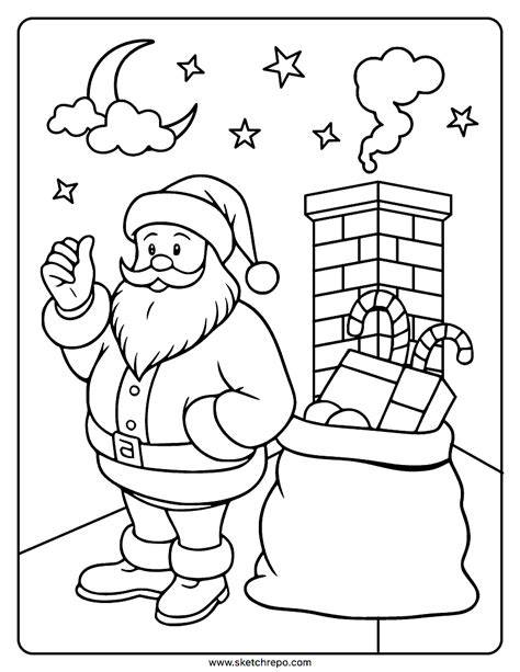 Christmas Color Pages Santa