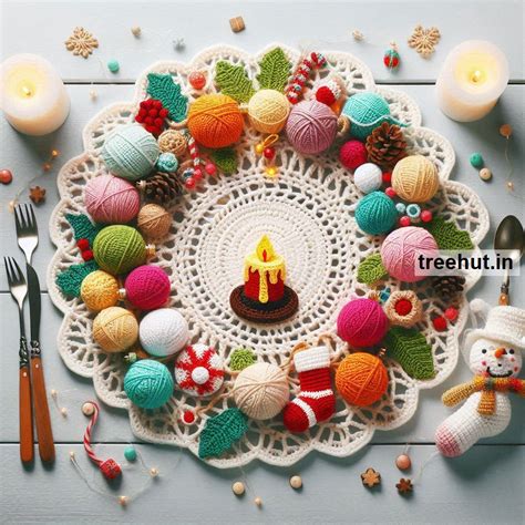 Christmas crochet table runner