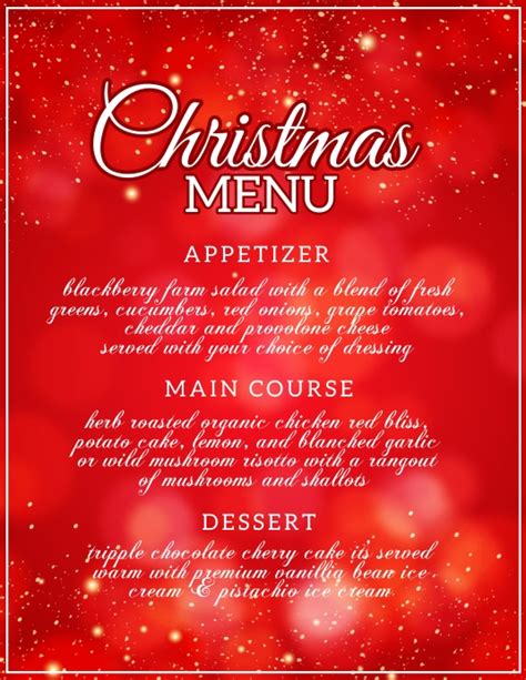 Christmas DAY DINNER menu TEMPLATE | PosterMyWall