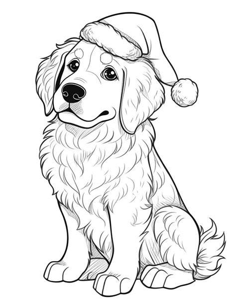 Christmas Dog Coloring Page