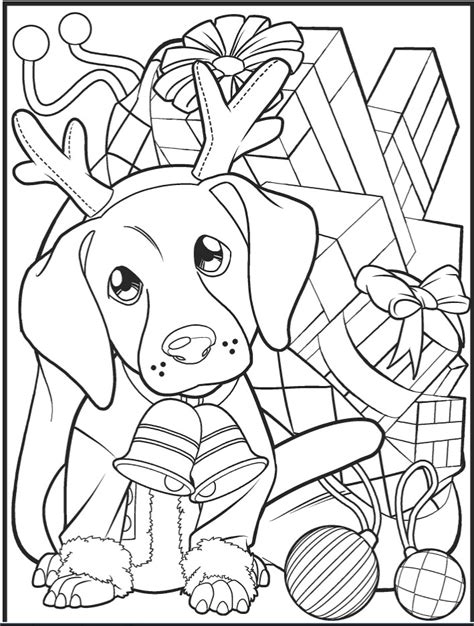 Christmas Dog Coloring Page Printable