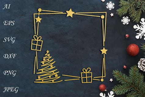 Deck the Halls with Festive Cheer: Discover the Enchanting World of Christmas Frame SVGs!