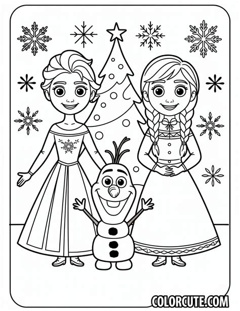 Christmas Frozen Coloring Pages