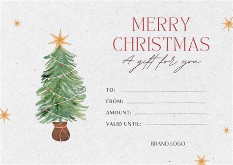 Christmas Gift Card Templates Free
