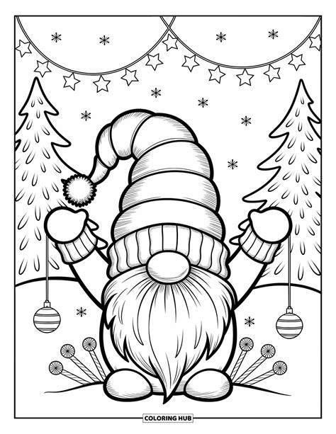 Christmas Gnome Coloring Pages
