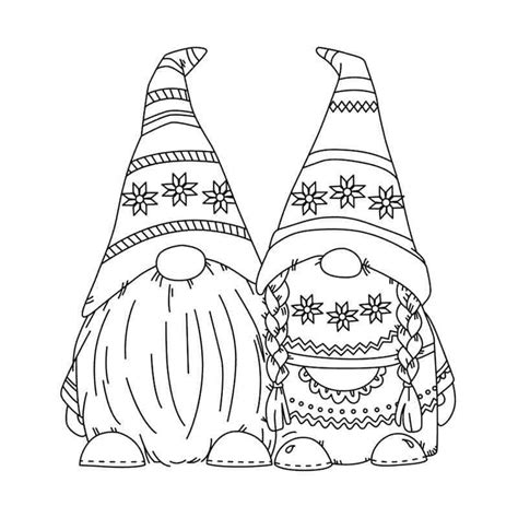 Christmas Gnome Coloring Pages Printable