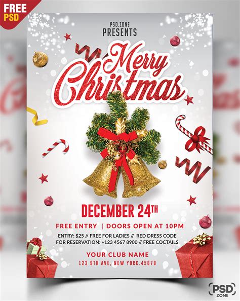 Christmas Holiday Free PSD Flyer Template - Download for Photoshop