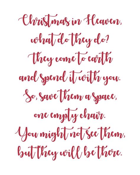 Christmas In Heaven Poem Free Printable