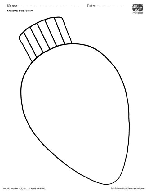 Christmas Light Bulb Coloring Page