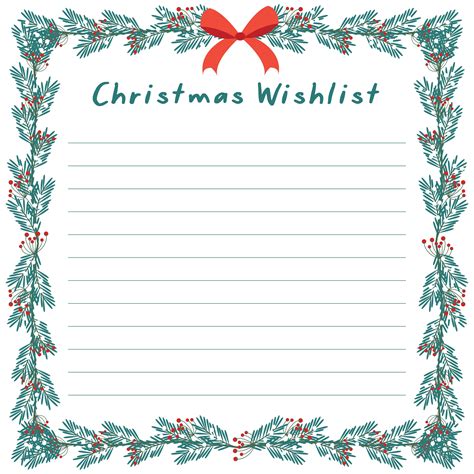 Christmas List Printable Paper