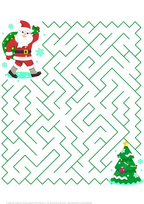 Christmas Maze Printable Free