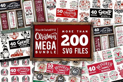 Download Christmas Mega Bundle SVG Bundle 210 Des Files DXF Files