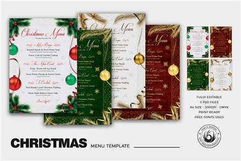 Christmas Menu Template V1 on Behance