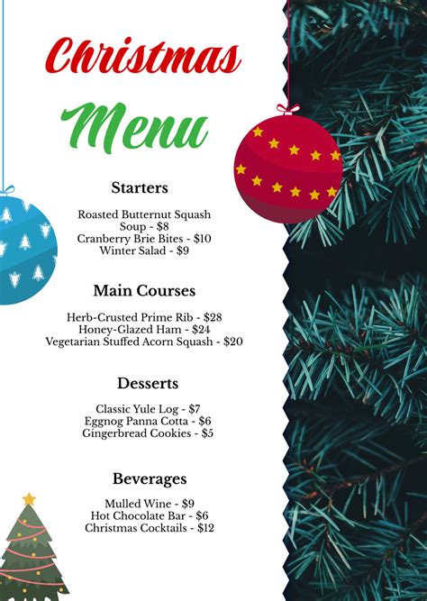Christmas Menu Templates You Can Create at Home