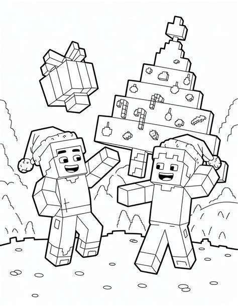Christmas Minecraft Coloring Pages
