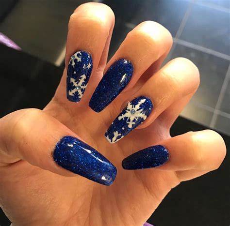 Dogs And Christmas Nails Blue Simple In 2023