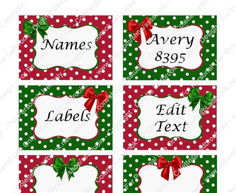 Christmas Name Tag Printable