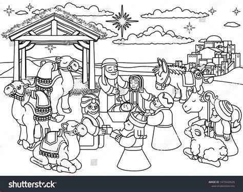 Christmas Nativity Scene Coloring Pages