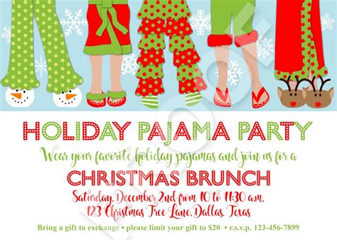 Christmas Pajama Party Invitation Template Free