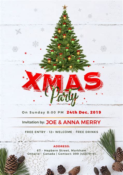 Christmas Party Flyer Template Free