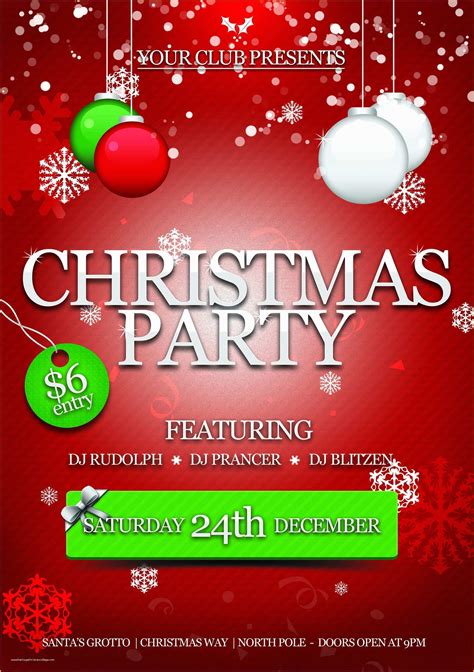 Christmas Party Flyer Templates Free