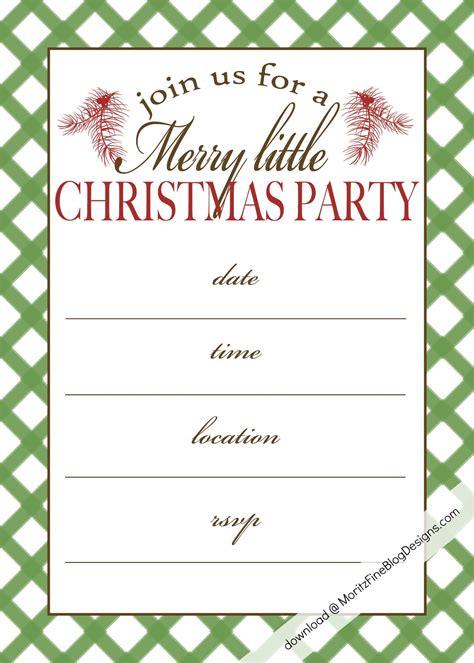 Christmas Party Invitation Free Printable