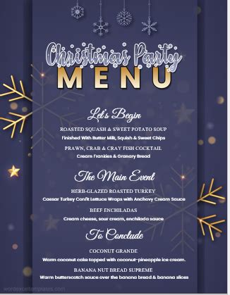 Christmas Menu Template V1 on Behance