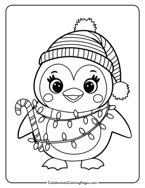 Christmas Penguin Coloring Pages