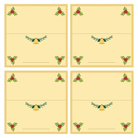 Christmas Place Card Templates