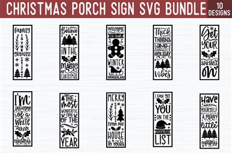 Download Christmas Porch Sign SVG Bundle Commercial Use