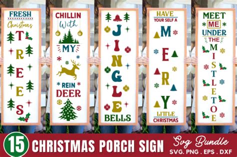 Download Christmas Porch Sign SVG Bundle Commercial Use DXF Files
