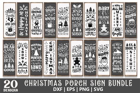 Download Christmas Porch Sign SVG Bundle Files DXF Files
