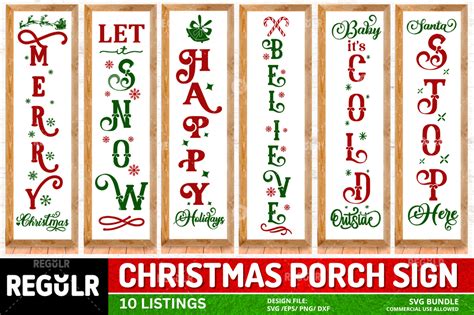Download Christmas Porch Sign SVG Bundle Printable