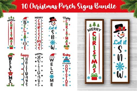 Download Christmas Porch Signs Bundle SVG Commercial Use DXF Files