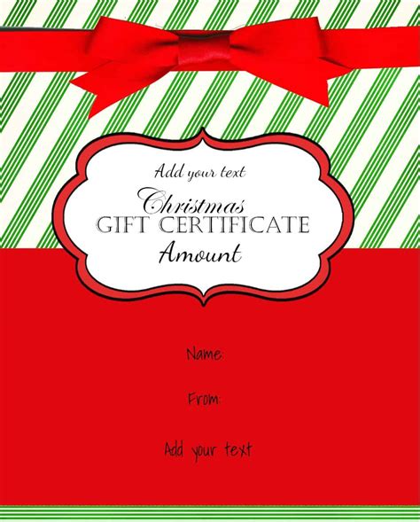 Christmas Printable Gift Certificates