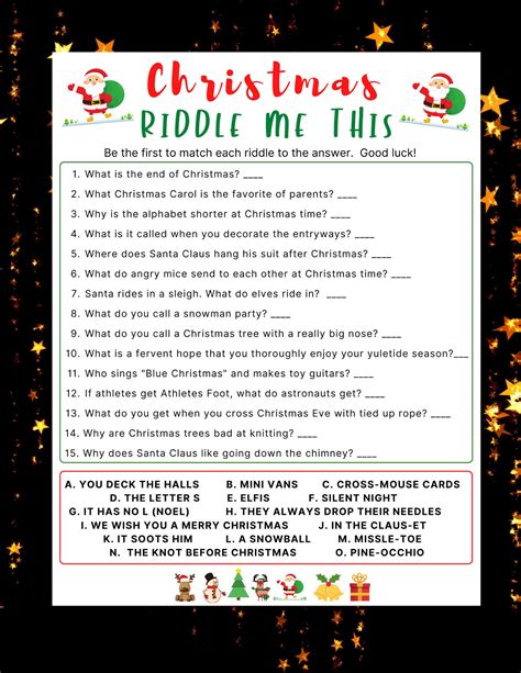 Christmas Riddles Printable Christmas Puzzles For Adults With Answers