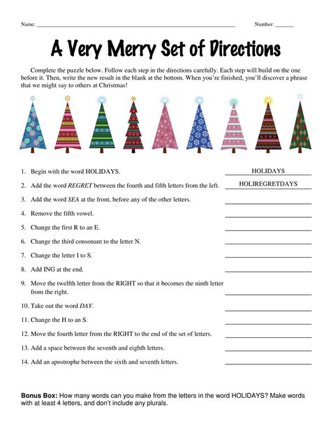 Christmas Riddles Printable Worksheets