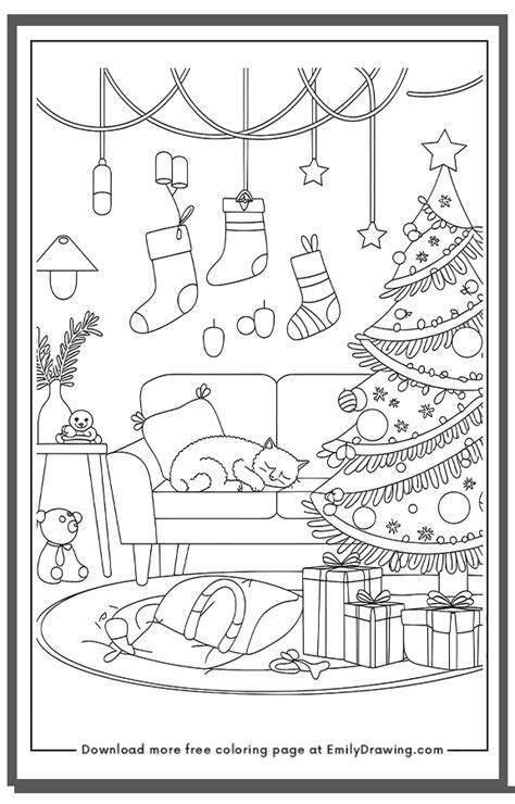 Christmas Scene Coloring Pages