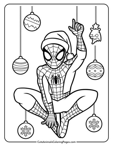 Christmas Spiderman Coloring Pages
