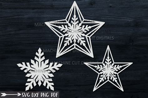 Download Christmas Star Set Laser Cut out Files DXF Files