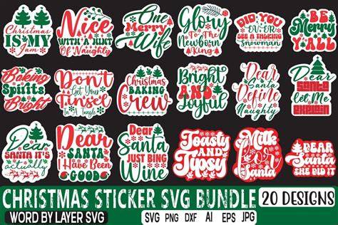 Sticker up your Christmas cheer with our festive Christmas Sticker SVG collection - spread joy and merriment this season!