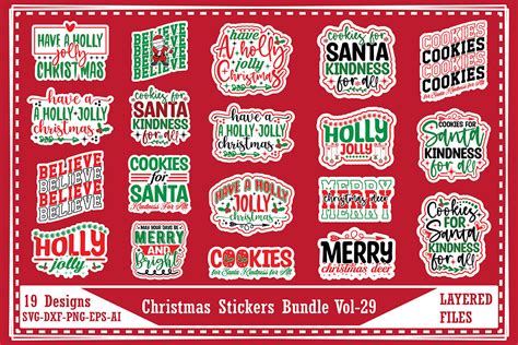 Download Christmas Stickers Bundle Commercial Use For Crafts