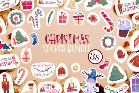 Download Christmas Stickers Bundle Creativefabrica