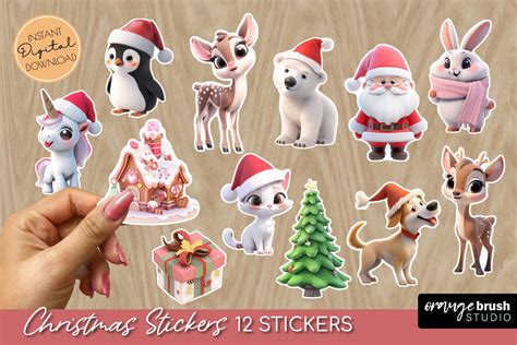 Download Christmas Stickers Bundle Cut Files