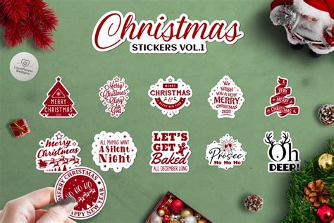Download Christmas Stickers Bundle Cut Images