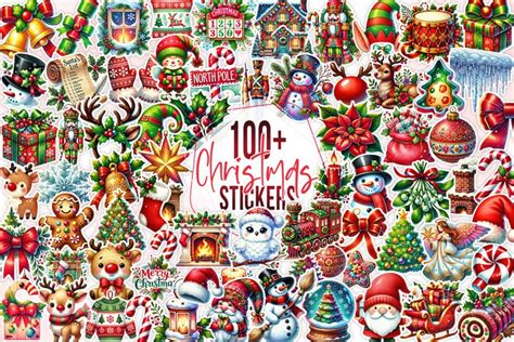 Download Christmas Stickers Bundle Easy Edite